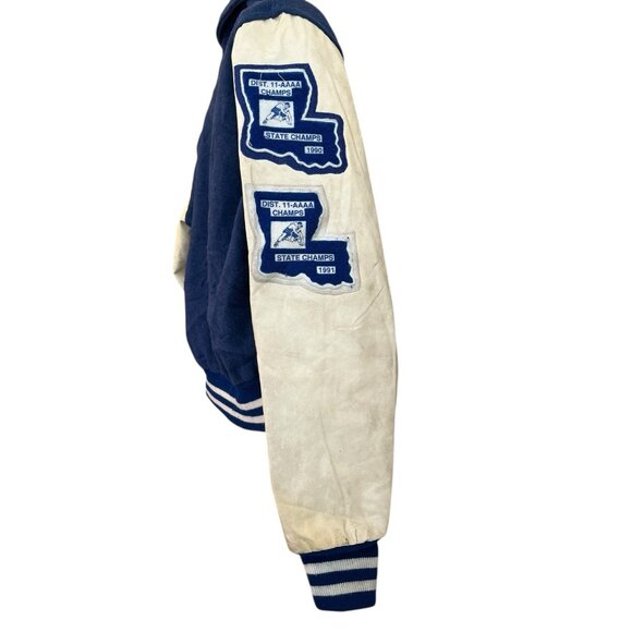 Vtg Neff Jesuit High School Blue Jays Letterman Jacket 1990s Wresting Louisiana - Picture 6 of 11